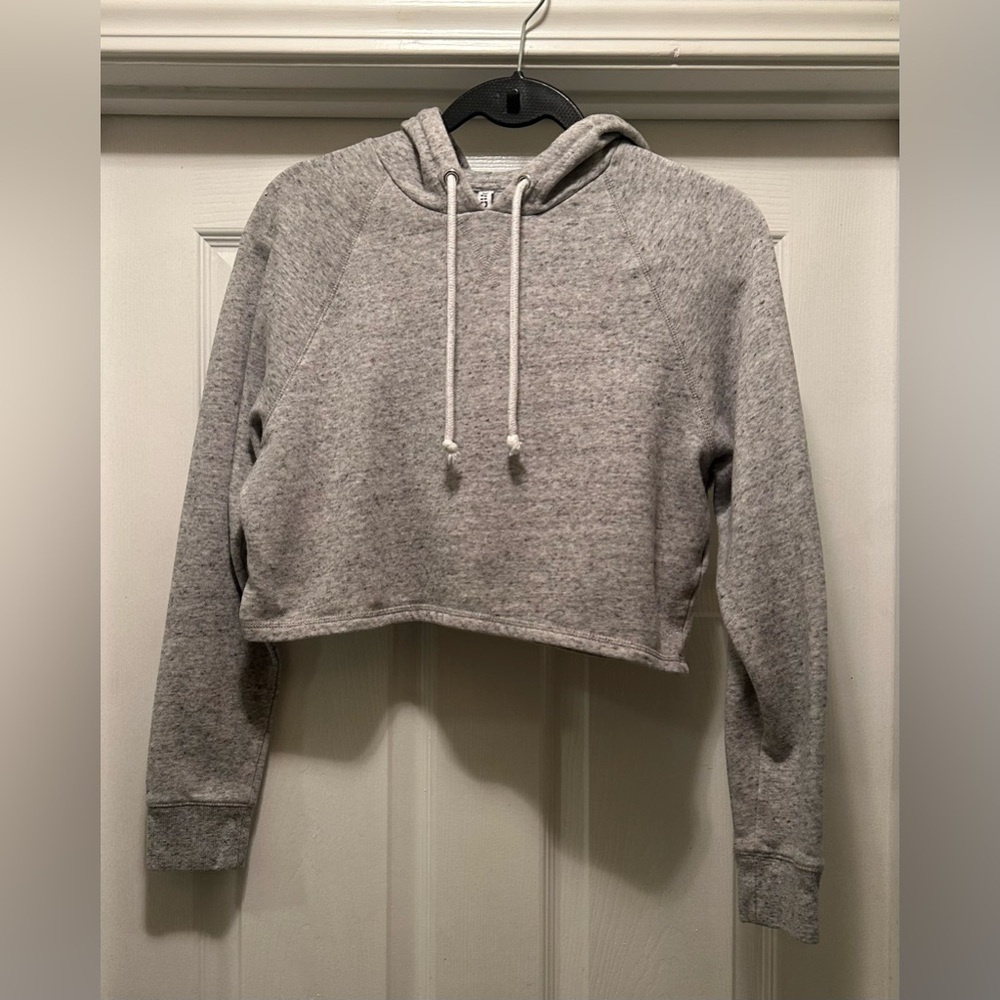 H&M Heather Gray Cropped Hoodie